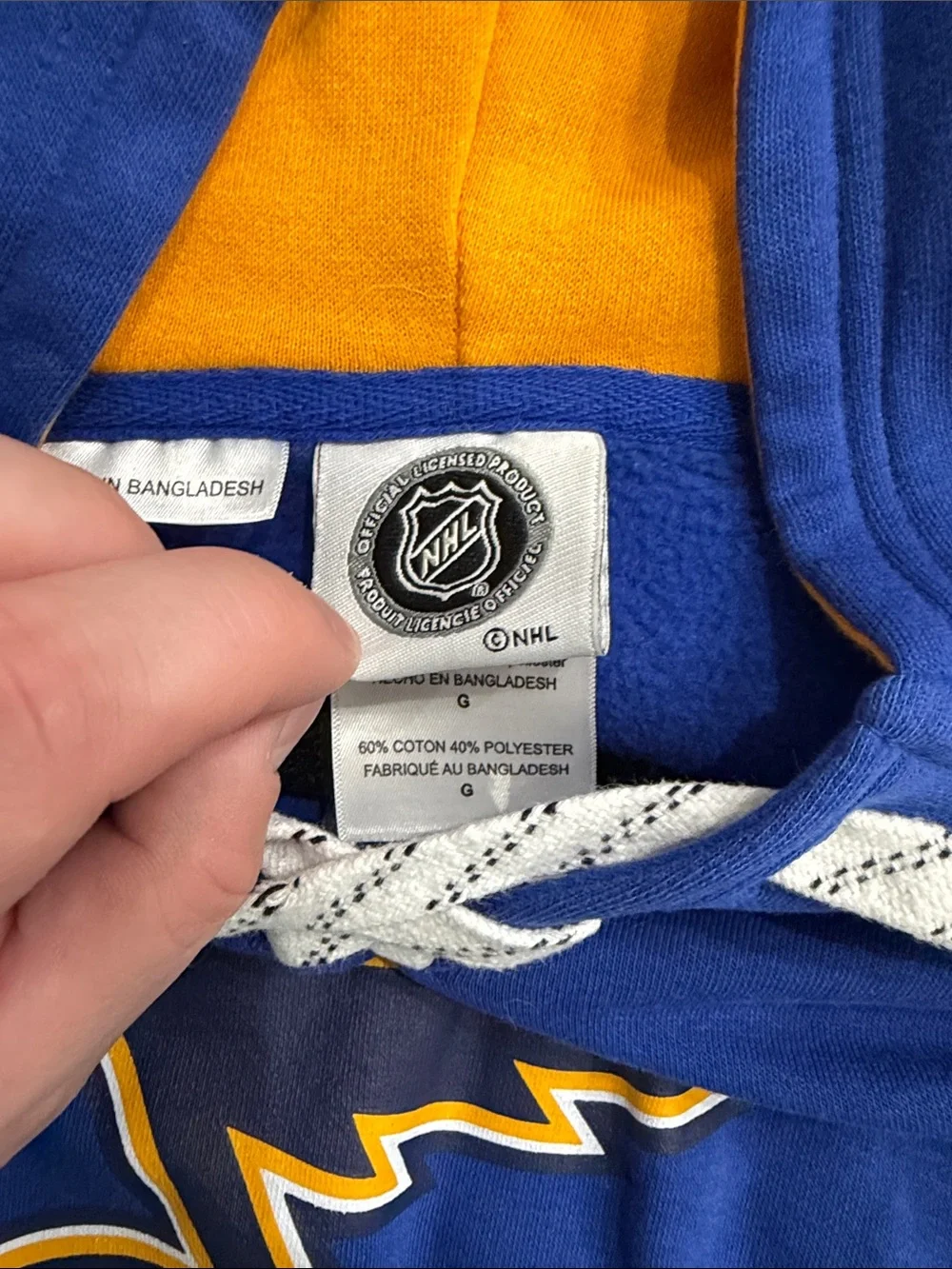 NHL Saint Louis Blues Gold Lace-Up Crewneck Hockey Pullover